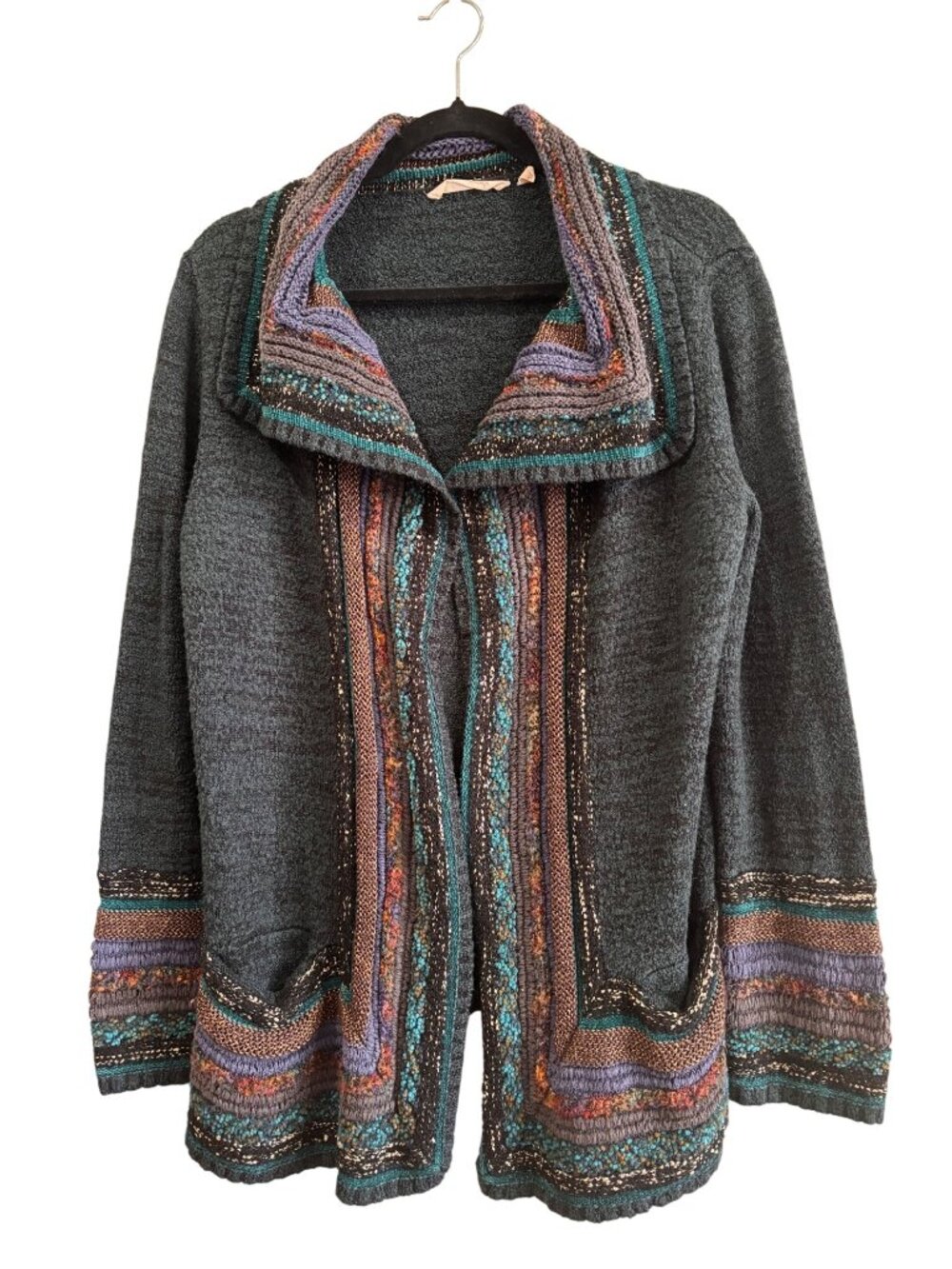 Soft Surroundings Nahla Cardigan Sweater Metallic Boho Womens Size L